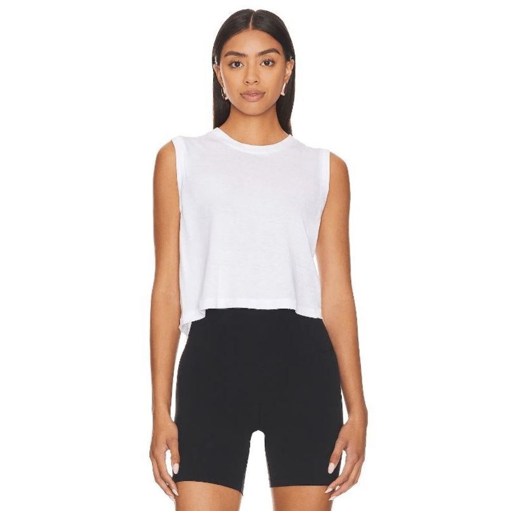 NWT WeWoreWhat Muscle Tank Top Women's XL Light Gray‎ Boxy Crew Neck Athleisure